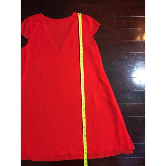 Red A-line Dress Sleeveless V-Neck Size Large - Picture 7 of 7